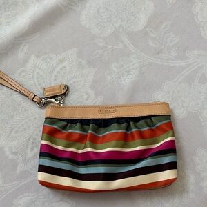 Coach Colorful Striped Wristlet